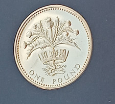 1984 PROOF £1 Crowned Scottish Thistle 1 Pound Coin Brilliant Uncirculated