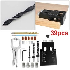 39PCS Pocket Hole Jig Kit Set Woodworking Guide Oblique Drill Angle Hole Locator