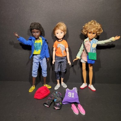 MATTEL Lot of 3 Gender Neutral CREATABLE WORLD DOLLS & Clothing Lot HTF