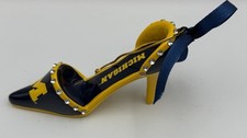 University of Michigan High Heel Shoe Ornament Rhinestones Blue Yellow