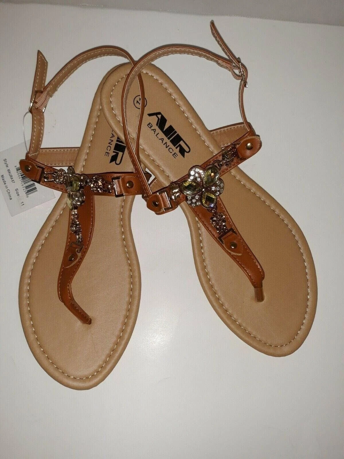 NEW BALANCE Sandali donna Air Balance gioiello tanga taglia 11 Maura nuovi con etichetta