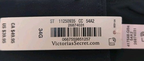 Victoria's Secret The T- Shirt Lightly Lined Bra 34G Black (80028) - Picture 8 of 9