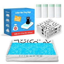 40 Pack Cat Litter Bags, with PetSafe Scoopfree Crystal Plus, , Model Litter ...