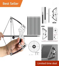 Archery Bow Set - Ambidextrous Compound Bow with 10 Arrows  Target