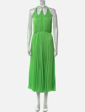 Sandro Women's Green Noelia Pleated MIDI Dress Size 36