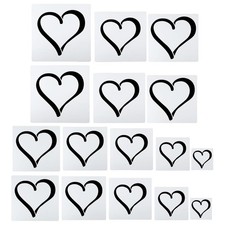 PATIKIL Heart Painting Stencils, 16 Pack Paint Stencils Reusable White