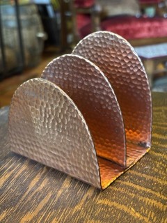 Northland Hand Hammered Solid Copper Letter Napkin Holder Stamped