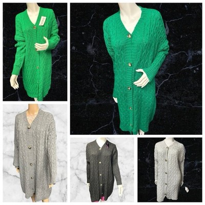 BNWT J5 Fashion/ Italy Moda Cable Knit Long Cardigan One Size