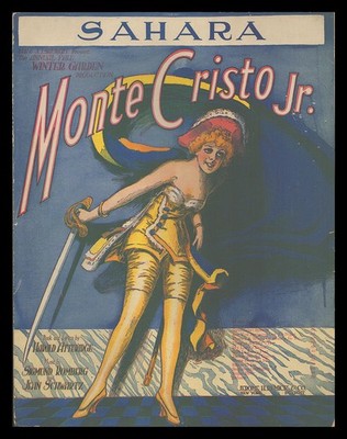 Monte Cristo Jr 1919 SAHARA Prohibtion Show Vintage Sheet Music