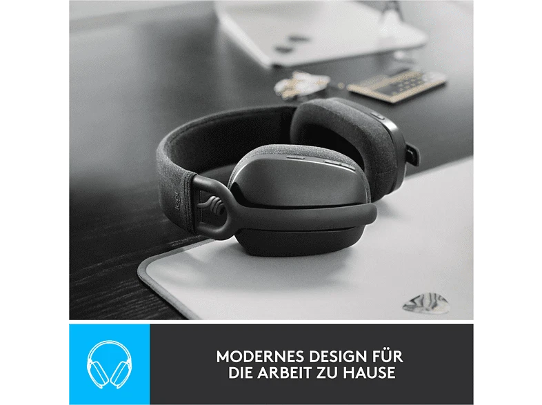 Logitech Zone Vibe 100 leichte Bluetooth Kopfhörer mit Mikrofon Headset 18h Akku - Bild 2 von 4