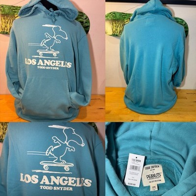 BNWT Todd Snyder Peanuts Hoodie XXL Blue Skater Snoopy Los Angeles Sweatshirt