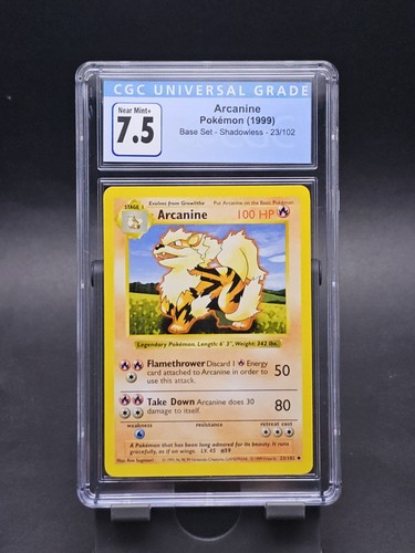 Arcanine (Shadowless) graded CGC 7.5 for sale on eBay