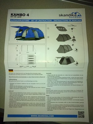 zelt 4 personen von Skandika Marke Kambo4 mit Liegematten und Picknick Set