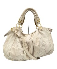 Borsa a tracolla originale Miu Miu Matelasse 2 vie borsa a mano avorio oro lo...