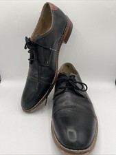 George Brand Men s Black Leather Cap Toe Oxford Dress Shoes 11 Used