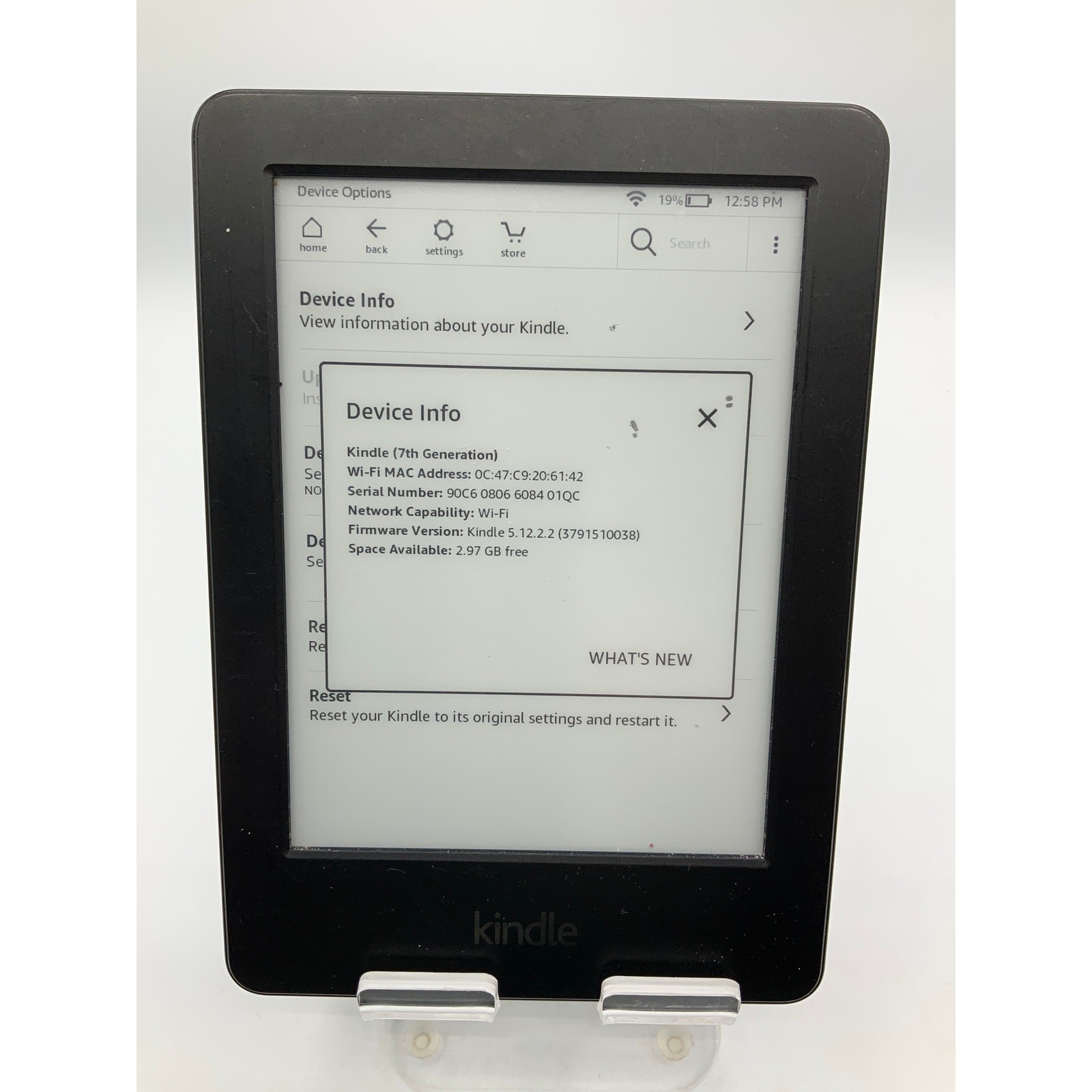 Kindle 7th Generation, 4GB, Blk., Black Marks On Screen!-image