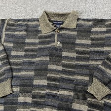 Vintage Grant Thomas Sweater Mens Medium Pullover Striped Grandpa Knit 90s