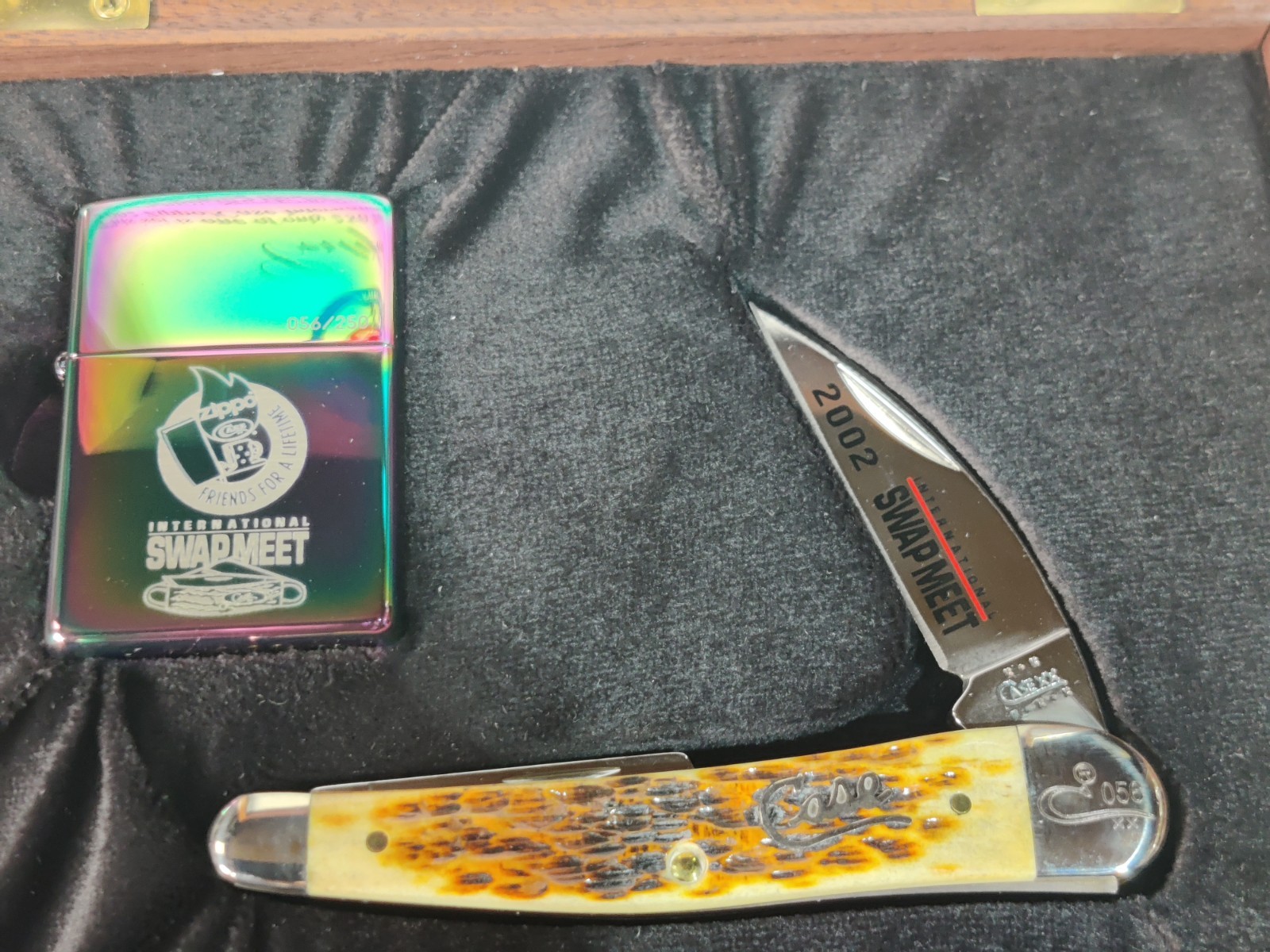 Case Knife Set 2002 Swap Meet Set #56 Of 250 Made New + Flame Box