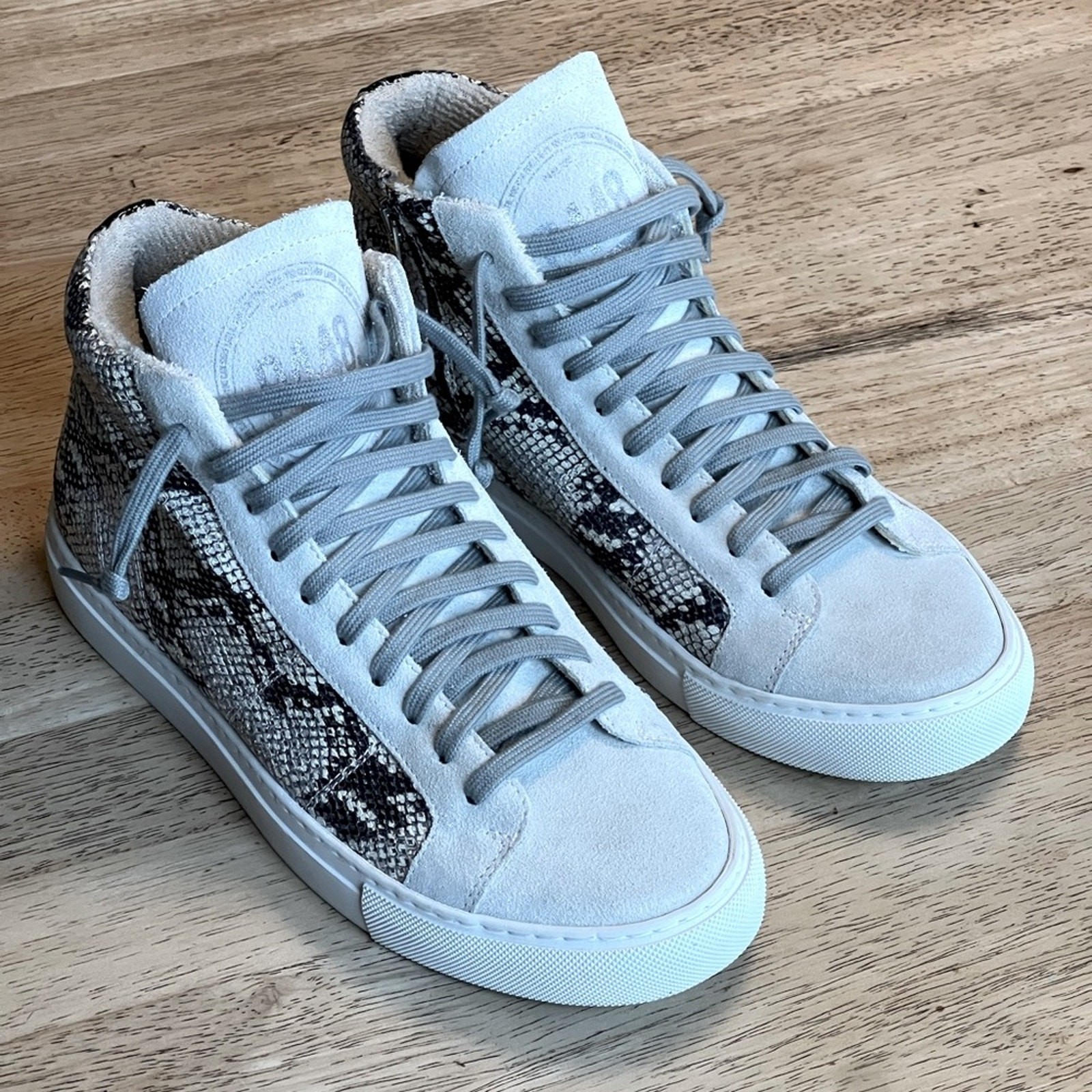 P448 John Side Zip White Snake Python Distressed … - image 1