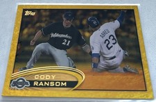 2012 Topps Update Series Baseball Cody Ransom Milwaukee Brewers Gold Sparkle