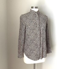 J Crew 100 Silk Leopard Long Sleeves Button Up Shirt 2
