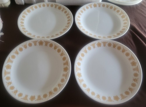Corelle Butterfly Gold Salad Luncheon 8.5" Plates Vintage By Corning Set Of 4