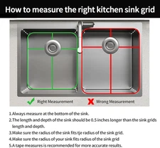 Stainless Steel Universal Sink Protector - 13.1" X 11.6" X 1" Grid with Rear ...