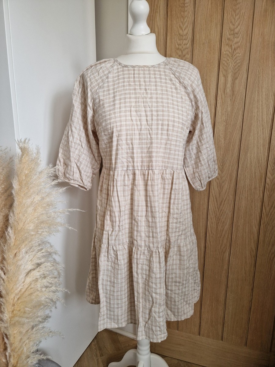 Primark Chequered Tiered Smock Dress, Worn Once, Size 10 UK