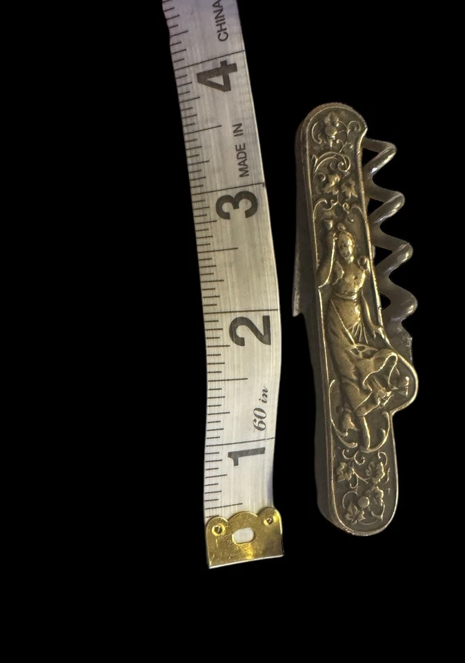 WESTER BROS GERMANY ART NOUVEAU POCKET KNIFE WINE BOTTLE CORKSCREW BRASS READ! - Image 2 of 4