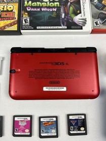 Nintendo 3DS XL Red Bundle w/ Charger, Stylus, SD Card, and 15 DS/3DS Games