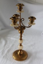 ANCIEN CHANDELIER 4 BRANCHES LAITON ET ALBATRE