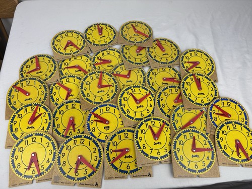 Judy Clocks Mini Clocks Teach Time Math K-3 Classroom Lot Set of 28