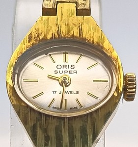 Authentic Vintage ORIS Super 17 Jewels Swiss Mechanical Ladies Watch Gold Plated 10 Micron