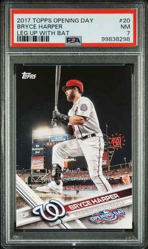 2017 Topps Opening Day Bryce Harper SSP #20 PSA 7 Leg Up With Bat Variation SP