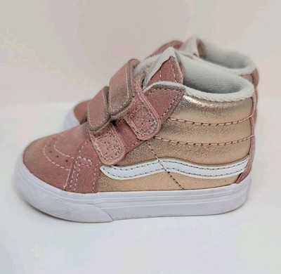VANS Pink Suede High Top Shoes Toddler Girl Size 4
