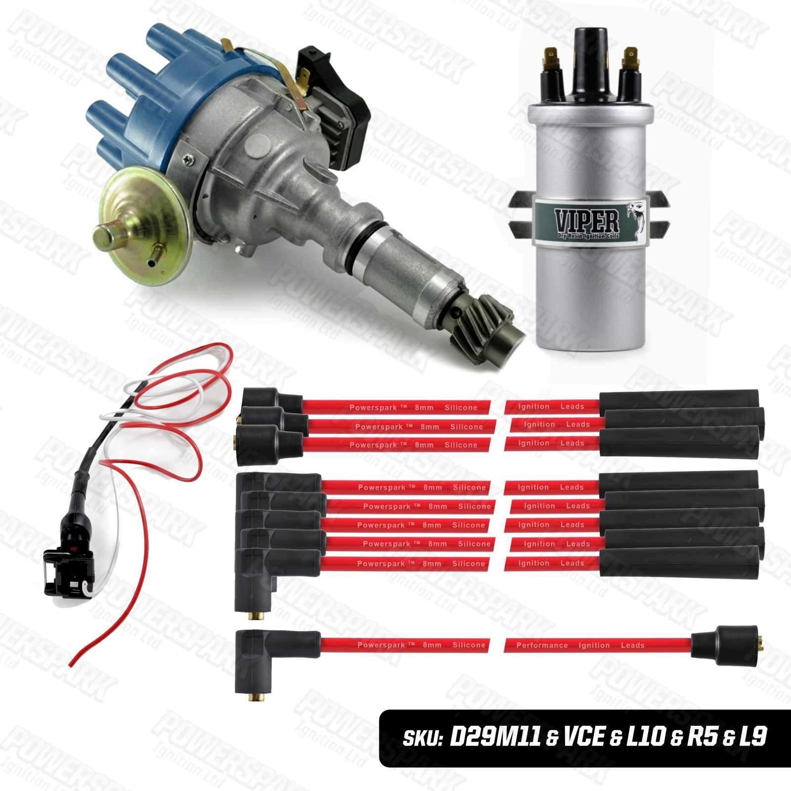 Rover P5 P6 V8 Lucas 35D Distributor Viper Ignition Coil 8mm Red HT Leads 3.5 L