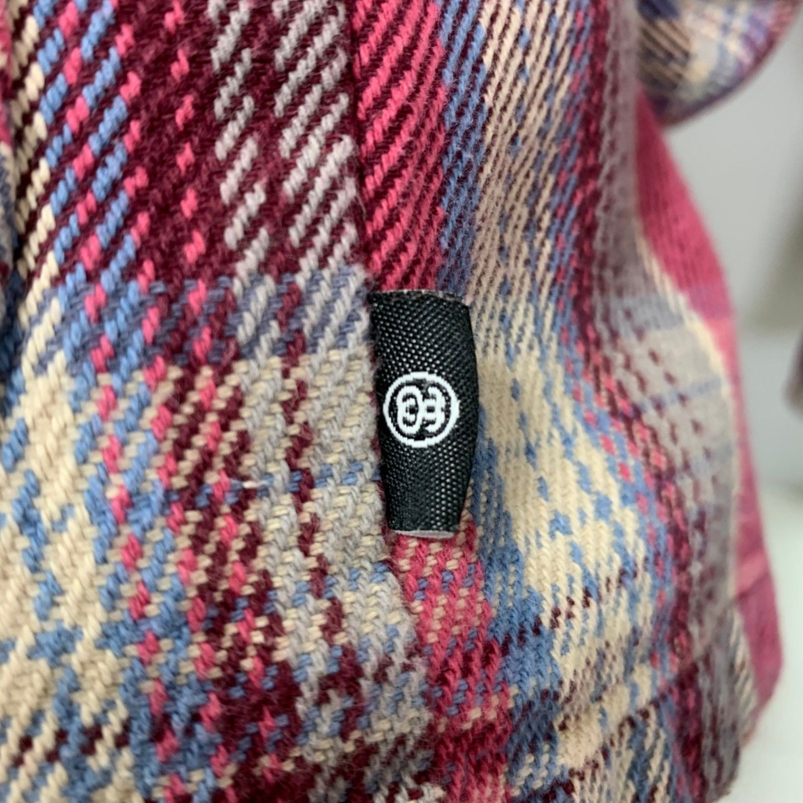 Stussy Checkered Flannel Hoodie Purple S Used Mens Casual Jacket From Japan thumbnail 8