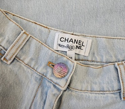 Chanel Light Blue Denim Wide Legs Straight Cut Woman Jeans | eBay