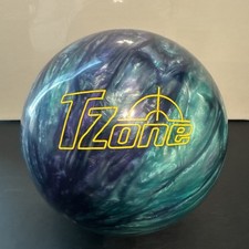 Brunswick T Zone UNDRILLED 8.5 Pound Bowling Ball Blue Green Swirls Vintage