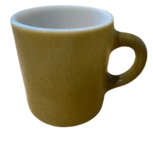 Avocado Coffee Mug Vintage Hazel Atlas MCM Retro Orange Peel Textured Cup * READ