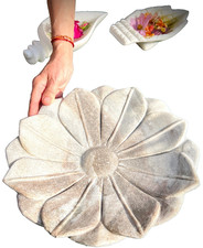 INDIAN MARBLE BOWL LOTUS PETAL USED FOR FLOATING FLOWERS IN INDIA NEW 31 cms