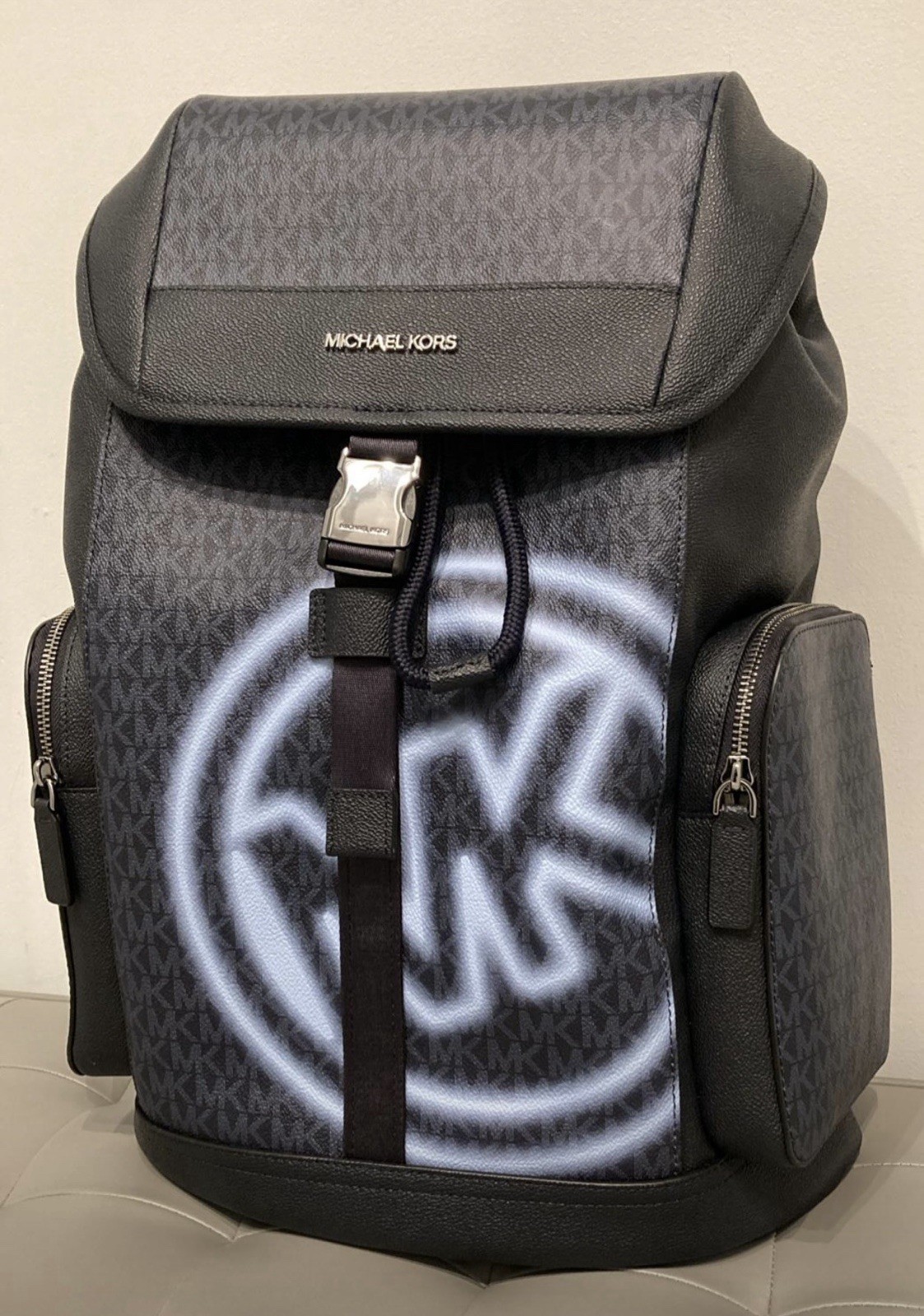 RRP £385 Michael Kors embellished Signature Logo Backpack