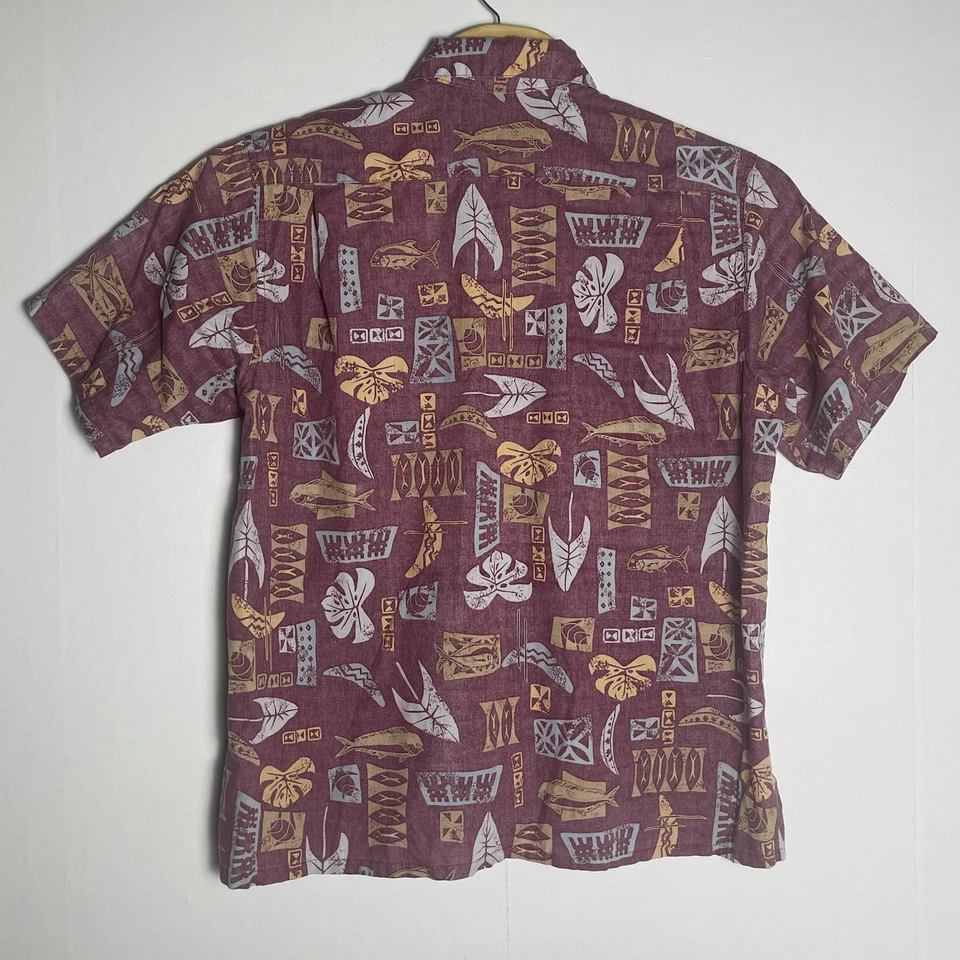 Go босиком мужчин большой Mahi Mahi обратный принт бордовый красный гавайский Aloha - Изображение 3 из 4