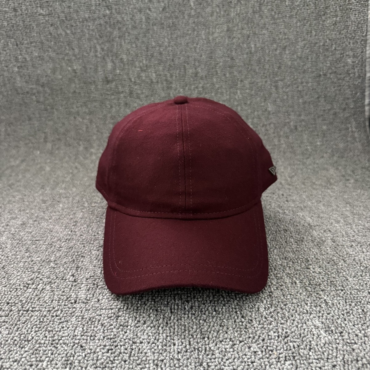New Era Burgundy Blank Strapback Baseball Cap Curved Brim