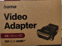 Hama Eco Video Adapter Dvi/Hdmi M/W 4K Uhd Schwarz Vergoldet Neu