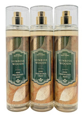 Bath Body Works Lot of 3 Bottles Sunrise Woods Fine Fragrance Mist Spray 8 oz