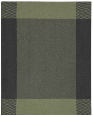 Plaid Frame Green, mit Ziersticheinfassung, Größe 150x200 cm