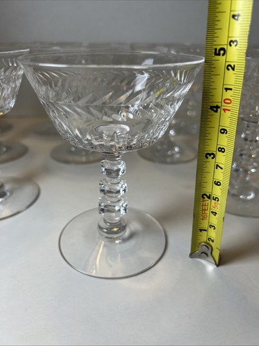 (12) Tiffin Franciscan Woodstock Crystal Champagne Sherbet Glasses - Picture 7 of 9