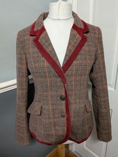 Joe Browns Heritage Check Jacket with Velvet Trim Size 14