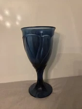 Vintage Noritake Sweet Swirl Dark Blue Midnight Iced Tea Glasses 7 3/8"